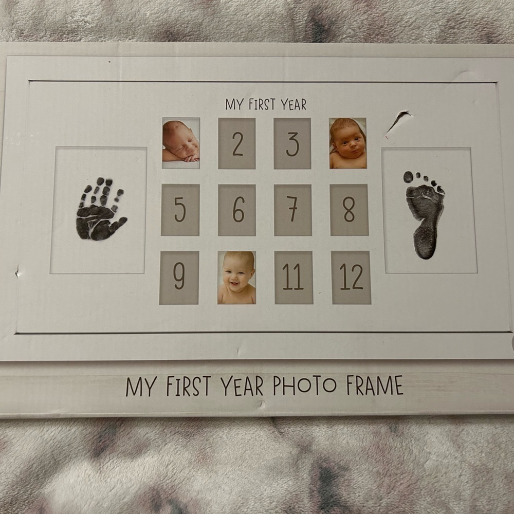 My First Year Baby Handprint and Footprint Keepsake Monthly Picture Phot… - Picture 1 of 8